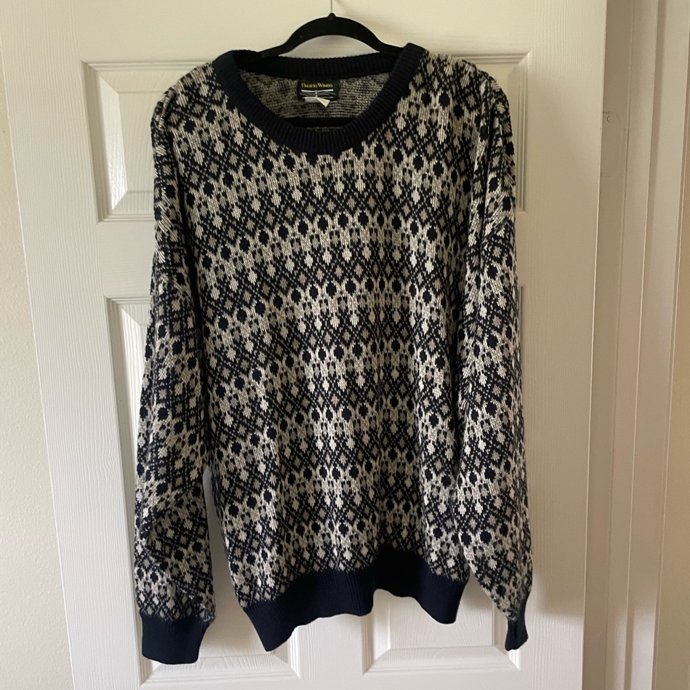 90’s Pacific Winds Navy and Cream Knit Dad Sweater